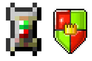 Silver brooch and castle shield